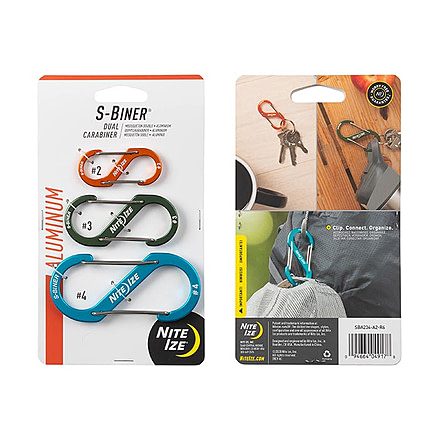 Nite Ize S-Biner Aluminum Dual Carabiner, Assorted, SBA234-A2-R6