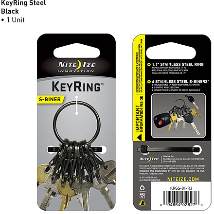 Nite Ize S-Biner KeyRing Steel - Black KRGS-01-R3