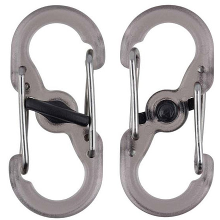 Nite Ize S-Biner Plastic MicroLock 2pk Translucent Smoke LSBPM-06T-2R3