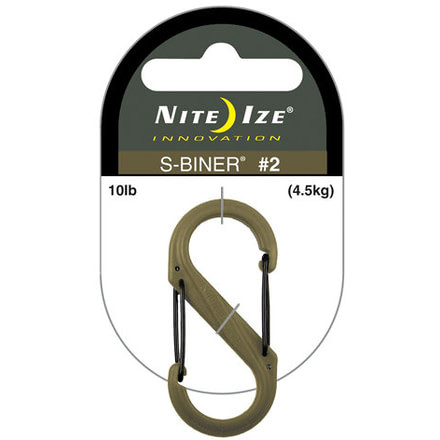 Nite Ize S-Biner Plastic Size 2- Coyote/Black Gates SBP2-03-28BG