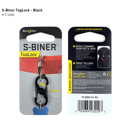 Nite Ize S-Biner TagLock,Black PLSBM-01-R3