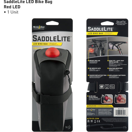 Nite Ize SaddleLite LED Bike Bag - Red LED SDL-M1-R3