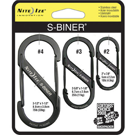 Nite Ize SB234-03-01 S-Biner Versatile Carry Biners, 3 Pack, Black
