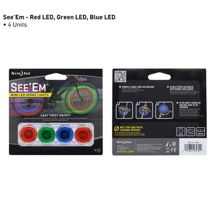 Nite Ize See Em LED - Red,Blue and Green,Pack of 4 NSE-A1-4R3