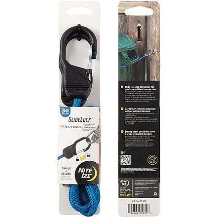 Nite Ize Slidelock Carabiner Bungee, Blue - BSL36-03-R3