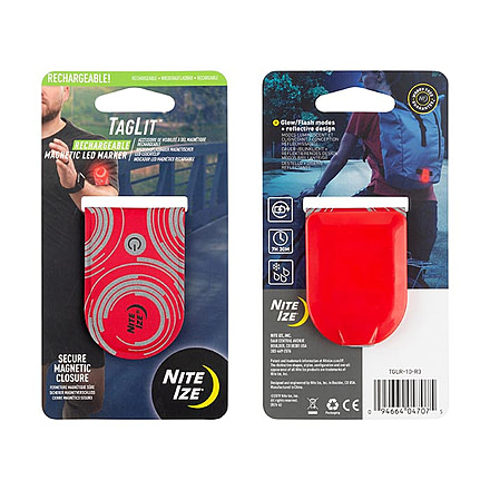 Nite Ize TagLit Rechargeable Magnetic LED Marker, Red/Red LED TGLR-10-R3