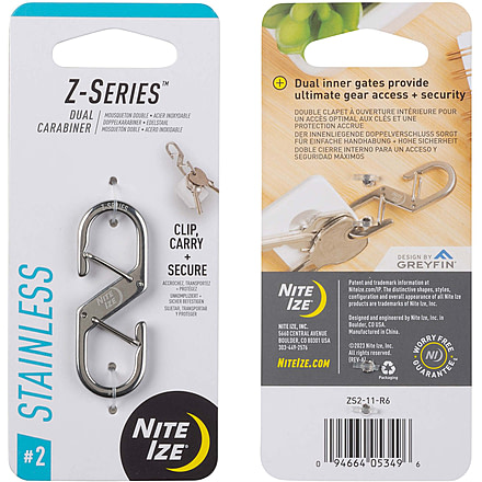 Nite Ize Z-Series Dual Carabiner, Size #2, Single-Pack, ZS2-11-R6