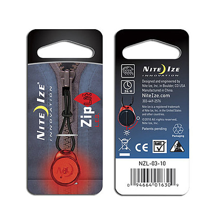 Nite Ize LED ZipLit Zipper Light, Single, Red NZL-03-10