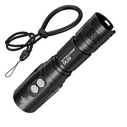 Nitecore DL20 100m Underwater Submersible 1000 Lumen Dive Light with Red Light, Black, 6952506405275