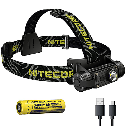 Nitecore HC60 v2 1200 Lumen USB-C Rechargeable Headlamp, Black, 6952506406845