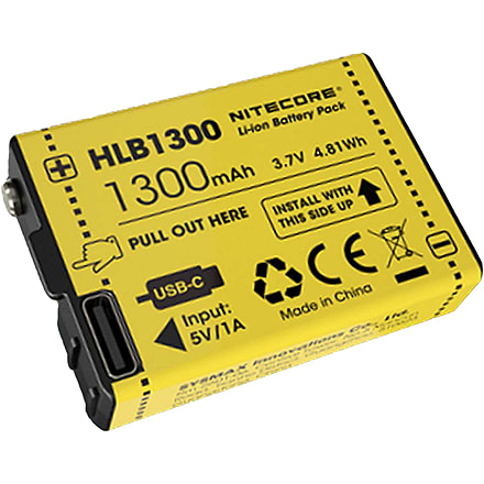 Nitecore HLB-1300 Battery Pack For UT27 Headlamp, Yellow, 6952506494965