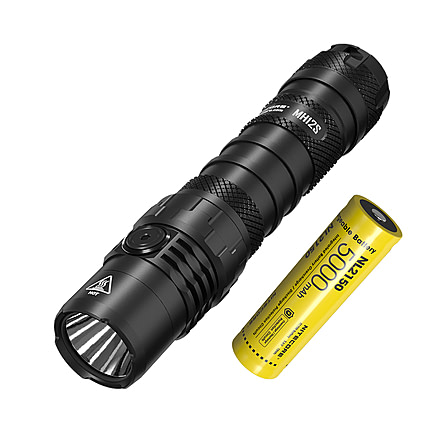 Nitecore MH12S 1800 Lumen USB-C Rechargeable Flashlight, Black, 6952506406432