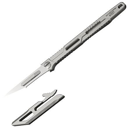 Nitecore NTK07 Titanium Knife, No. 11 Scalpel Blade, Fixed Blade, Titanium Alloy, Silver, 6952506494088