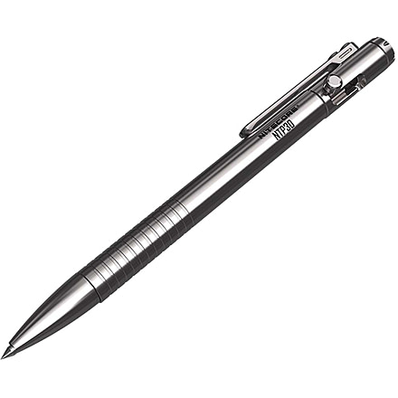 Nitecore NTP30 Titanium Bidirectional Bolt Action Tactical Pen, Silver, 6952506492879