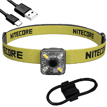 Nitecore NU05 v2 High Performance LED Rechargeable Red White Safety &amp; Signal Light Kit, White/Red, 40 Lumens, Black, 6952506407309
