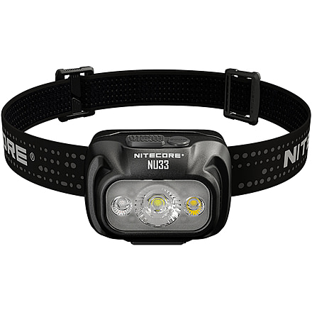 Nitecore NU33 Triple Output Rechargeable LED Headlamp, 700 Lumens, USB-C, Black, FL-NITE-NU33-BK