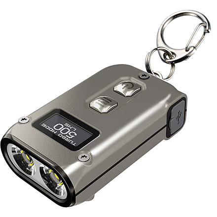 Nitecore TINI 2 500 Lumen Rechargeable Keychain Flashlight, Titanium, 6952506407163