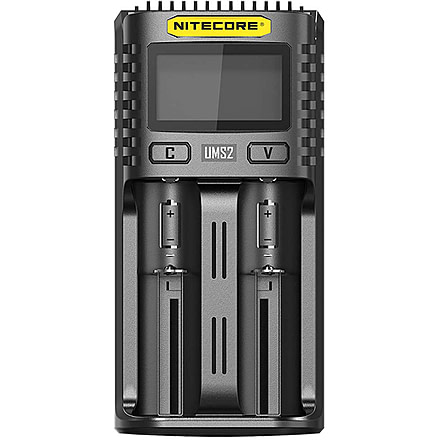 Nitecore UMS2 Intelligent USB Dual-Slot Superb Battery Charger, Black, 6952506492817