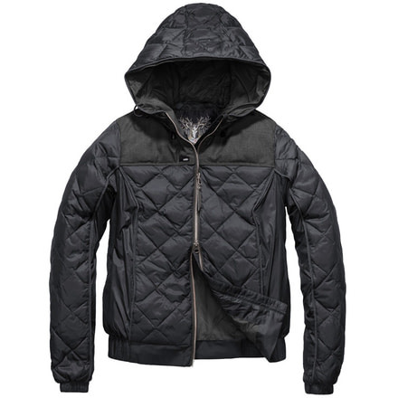 Nobis Elle Quilted Hooded Jacket - Womens -Black/Heathered Black-Medium