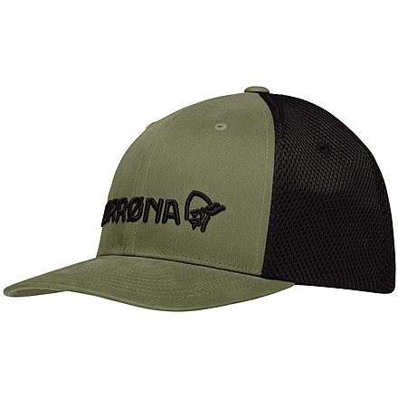 Norrona 3D Mesh Flexfit Cap, Olive Night/Caviar, Small/Medium, 3423-18-3329-S/M