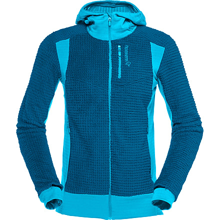 Norrona Falketind Alpha120 Zip Hood - Womens, Aquarius/Mykonos Blue, Small, 1873-20-2380-S