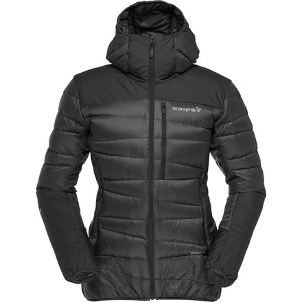 Norrona Falketind Down Hood Jacket - Womens, Caviar, Large, 1880-17-7718-L