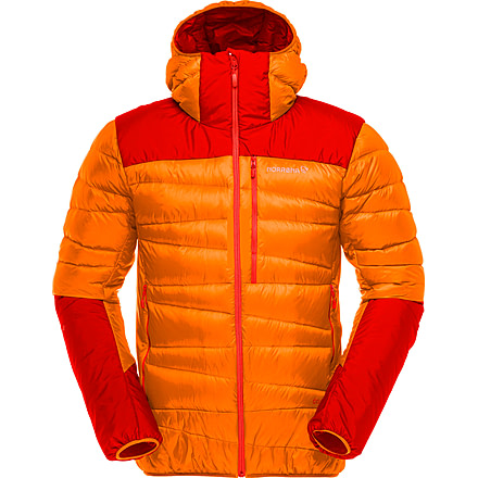 Norrona Falketind Down Hooded Jacket - Men's, Orange/Arednalin Red, Medium, 1833-20 5541 M