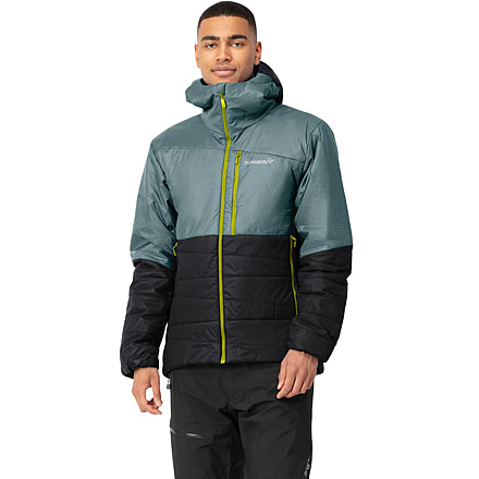 Norrona Falketind Thermo60 Hood - Mens, North Atlantic/Caviar, Large, 7042698453426