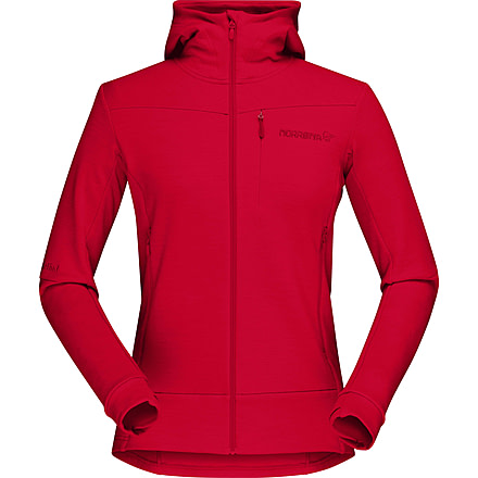 Norrona Falketind Warmwool Stretch Zip Hooded Jacket - Women's, Jester Red, Medium, 1824-20 1125 M