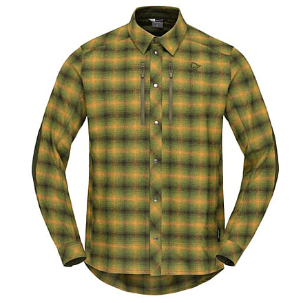 Norrona Finnskogen Wool Shirt - Mens, Olive Night, Extra Large, 2802-23-3301-XL