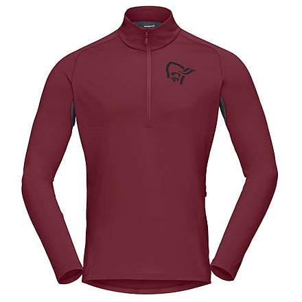 Norrona Fjra Equaliser Long Sleeve Zip Top - Mens, Tawny Port, Medium, 2214-21-1201-M
