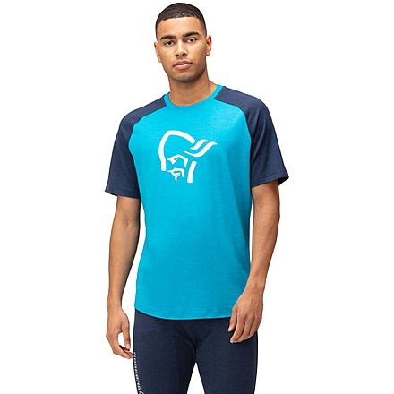 Norrona PureUll Norrona T-Shirt - Mens, Hawaiian Surf/Indigo Night, Small, 5261-21 6609 S
