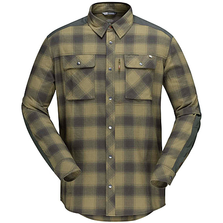 Norrona Svalbard Flannel Shirt - Men's, Olive Drab/Slate Grey, Extra Large, 2404-19 3901 XL