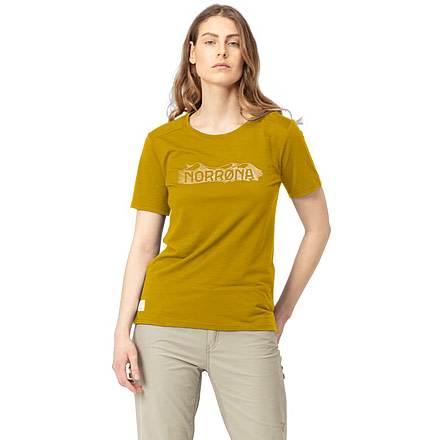 Norrona Svalbard Wool T- Shirt - Womens, Golden Palm, Medium, 7042698463395