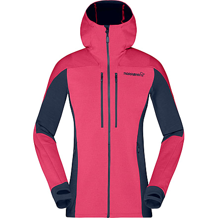 Norrona Trollveggen Powerstretch Pro Zip Hooded Jacket - Women's, Honeysuckle/Indigo Night, Large, 1627-19 5544 L