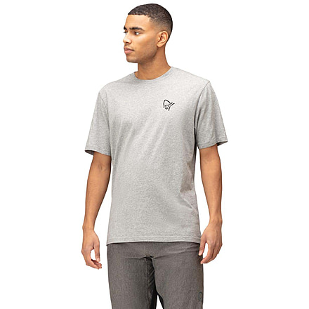 Norrona Vikinghead Embroidery T-Shirt - Mens, Grey Melange, Small, 3416-22 8870 S