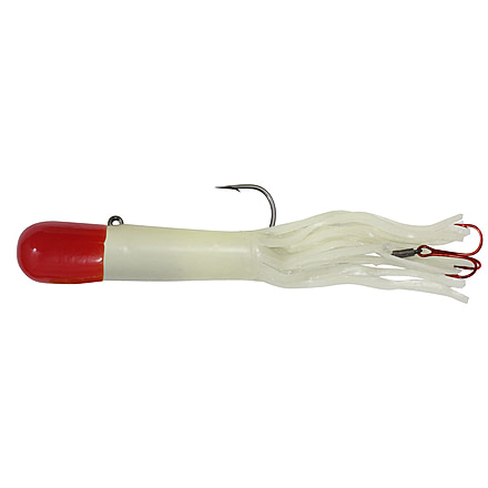 Northland Fishing Tackle Level-Head Predator Tube Lure, Lumi Glo/Red Top, 3/4oz, NL-LHPT7-139