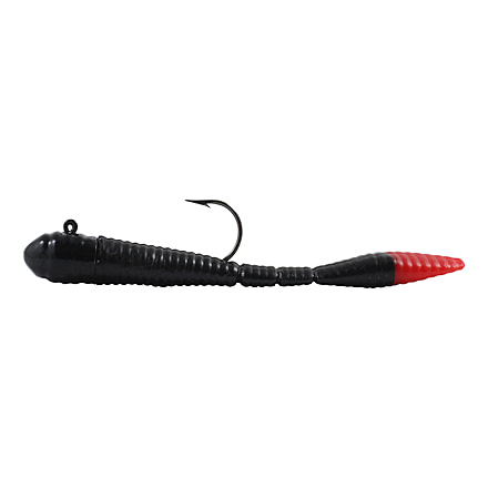Northland Mimic Minnow Limber Leech Minnow, 10, 2.5in, Black With Red Tail, MMLL2-6-39