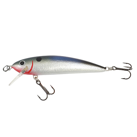 Northland Rumble Shiner Floating-Diving, 2 #4 Treble Hooks, Diving Depth 9-14, Silver Shiner, 3-1/4in, 3/8oz, RSN8-SLVS