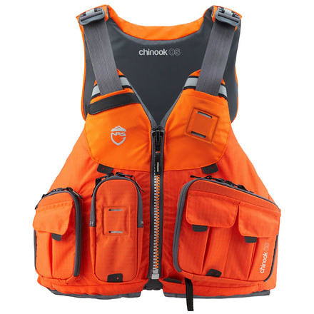 NRS Chinook OS Fishing PFD - Life Jacket - Mens, Orange, Extra Small/Medium, 40071.01.100