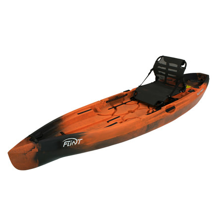 NuCanoe Flint Canoe with Pinnacle Seat, 11ft 3in, Hazard, 1100HZ