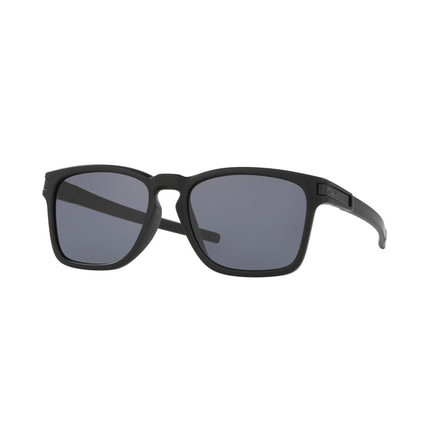 Oakley LATCH SQUARED A OO9358 Sunglasses 935801-55 - Matte Black Frame, Grey Lenses