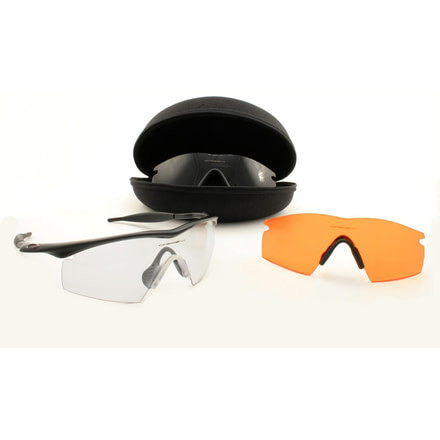 Oakley M Frame Array Sunglasses, Black Frame, Grey, Clear, and Persimmon Lenses 07-371