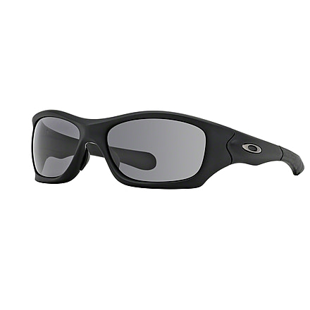 Oakley PIT BULL ASIAN OO9161 Sunglasses 916104-57 - Matte Black Frame, Warm Grey Lenses