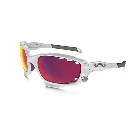 Oakley Racing Jacket Sunglasses Matte White Frame, Prizm Road &amp; Persimmon Vented Lens-OO9171-32