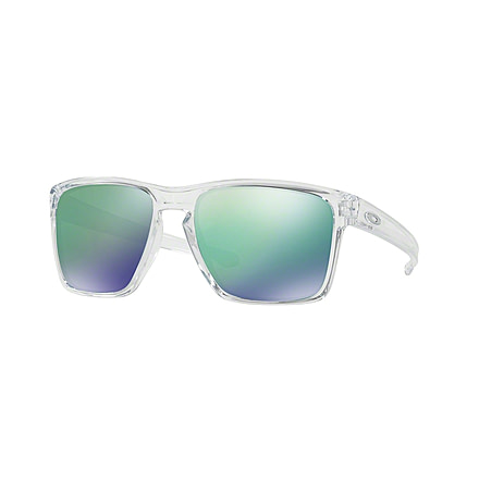 Oakley SLIVER XL OO9341 Sunglasses 934102-57 - Polished Clear Frame, Jade Iridium Lenses