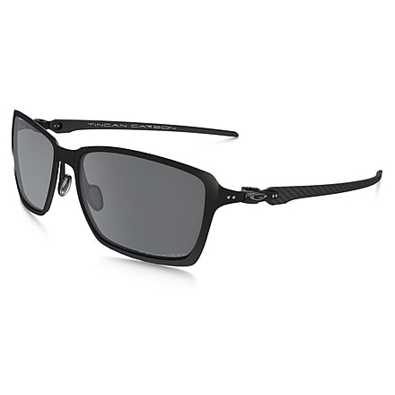 Oakley Tincan Carbon Sunglasses Satin Black/Steel Frame, Black Iridium Polarized Lens-OO6017-02
