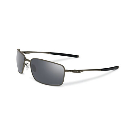 Oakley Titanium Square Wire Mens Sunglasses, Pewter Frame, Black Iridium Polarized Lens OO6016-02