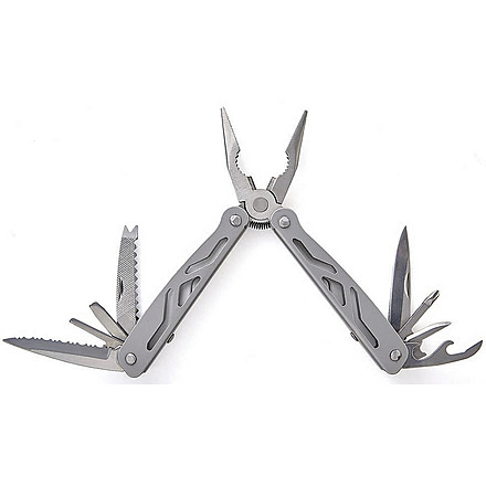 Off Grid Tools Survival Multitool Multi-Tools, Folding Knife, 4in Closed, 6.25in Overall, SS Handles, Black, OGT-A-MULTITL
