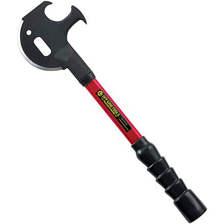 Off Grid Tools Truckers Friend 2 Knife, 5.25 black oxide coated 1055HC steel axe head wit, Red fiberglass shaft with black rubber grip, OGT-TF2RED